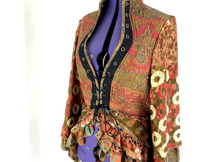 XL. Seraphina Corset Dress, Silk, Long Sleeves.  SKU:1008-0018