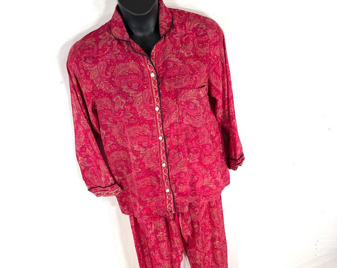 Sheer Sari Silk Pyjamas Set - Matching Lounge Wear with Travel Bag (Medium SKU: 726-10548)