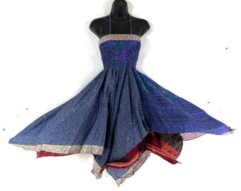 Tatiana Fairy Dress 41" (104cm) Long, One Size; Silk Maxi Summer Dress, Tall Girl Sundress, SKU: 902-9222