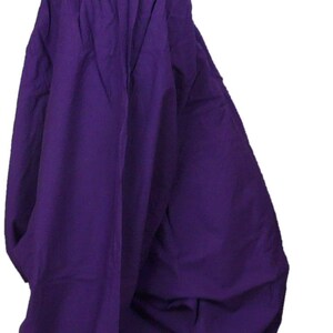 Harem Pants cotton with drop crotch, Purple Afghani Pants. Unisex Ali Baba Trousers Aladdin Pants Yoga Pants image 2