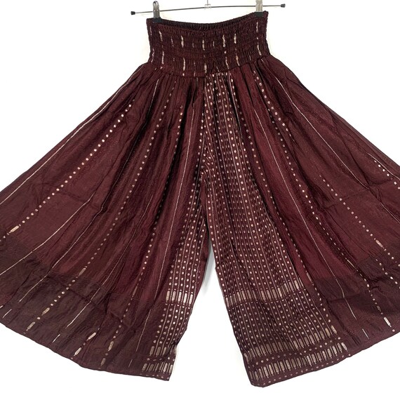 Amy Plus Culotte Talla Grande en Brocado de Seda Pantalon 2XL Cintura Elastica ideal para una figura mas completa. Pantalones palazzo de pierna ancha SKU 812 6682 Etsy Mexico