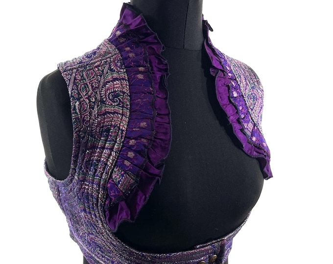 L. Underbust Corset Top. Bustier Silk Brocade SKU:443-8239