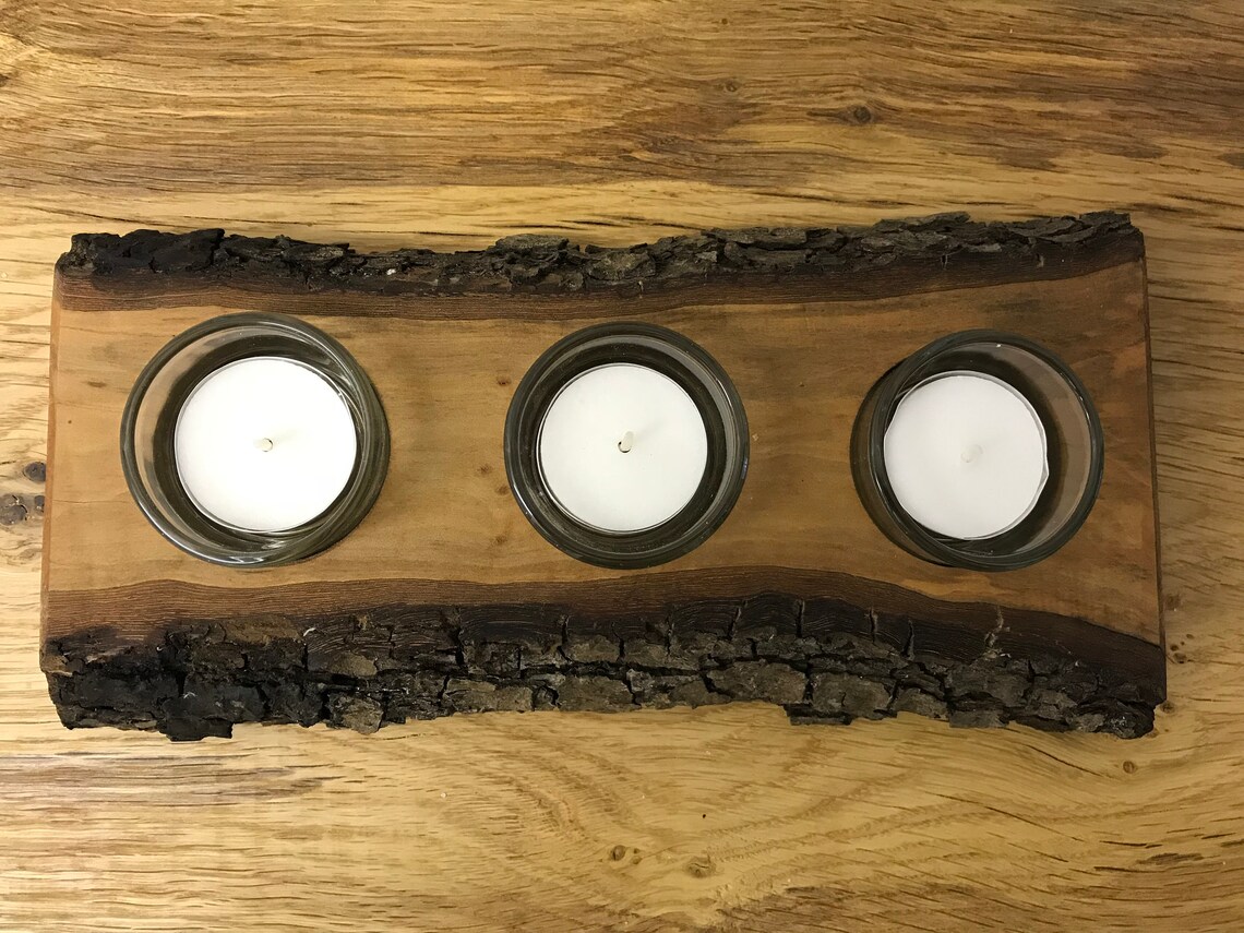 Live Edge Candle Holder / Wooden Candle Holder / Tealight Etsy