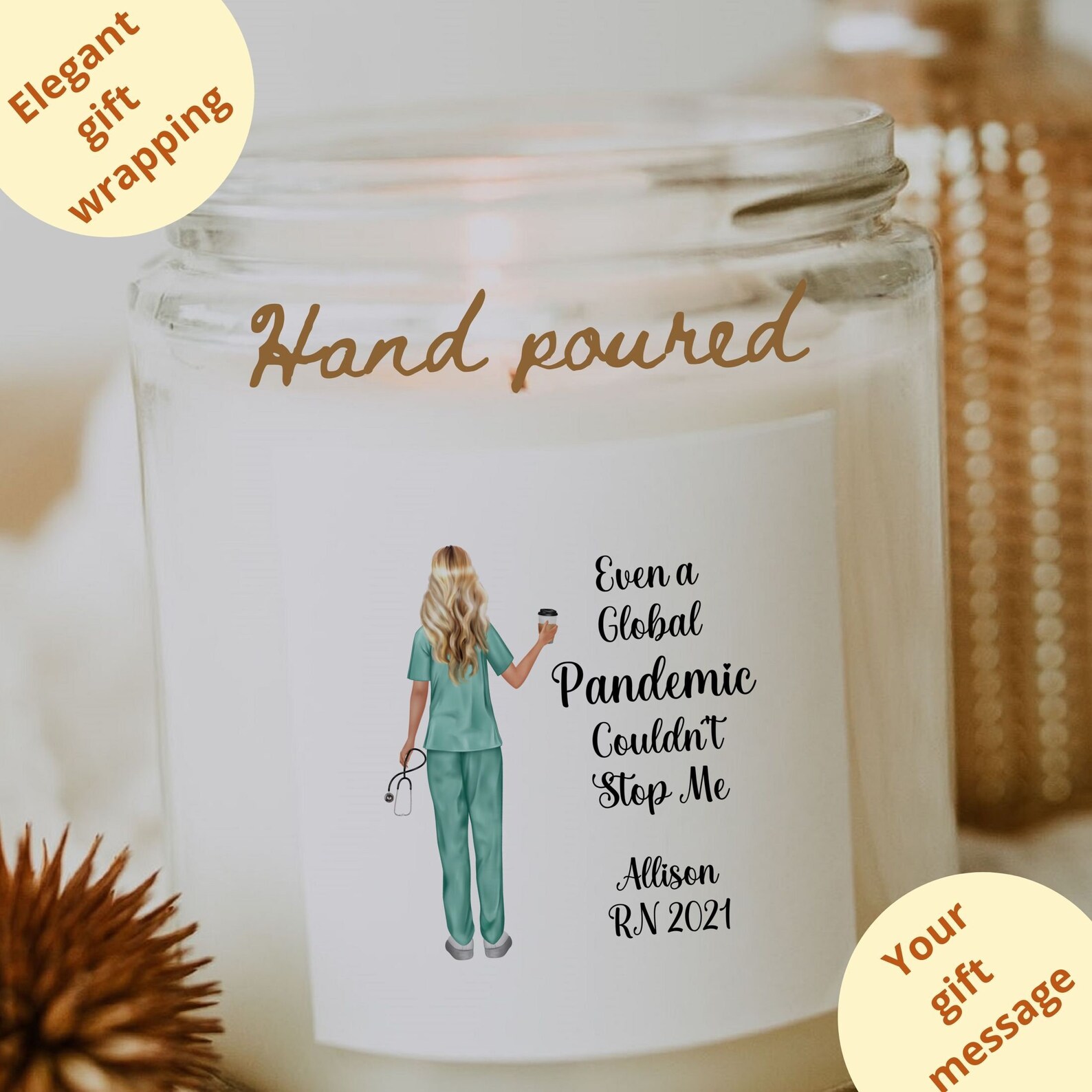 Personalized Nurse Graduation Candles Nursing School Candle Etsy