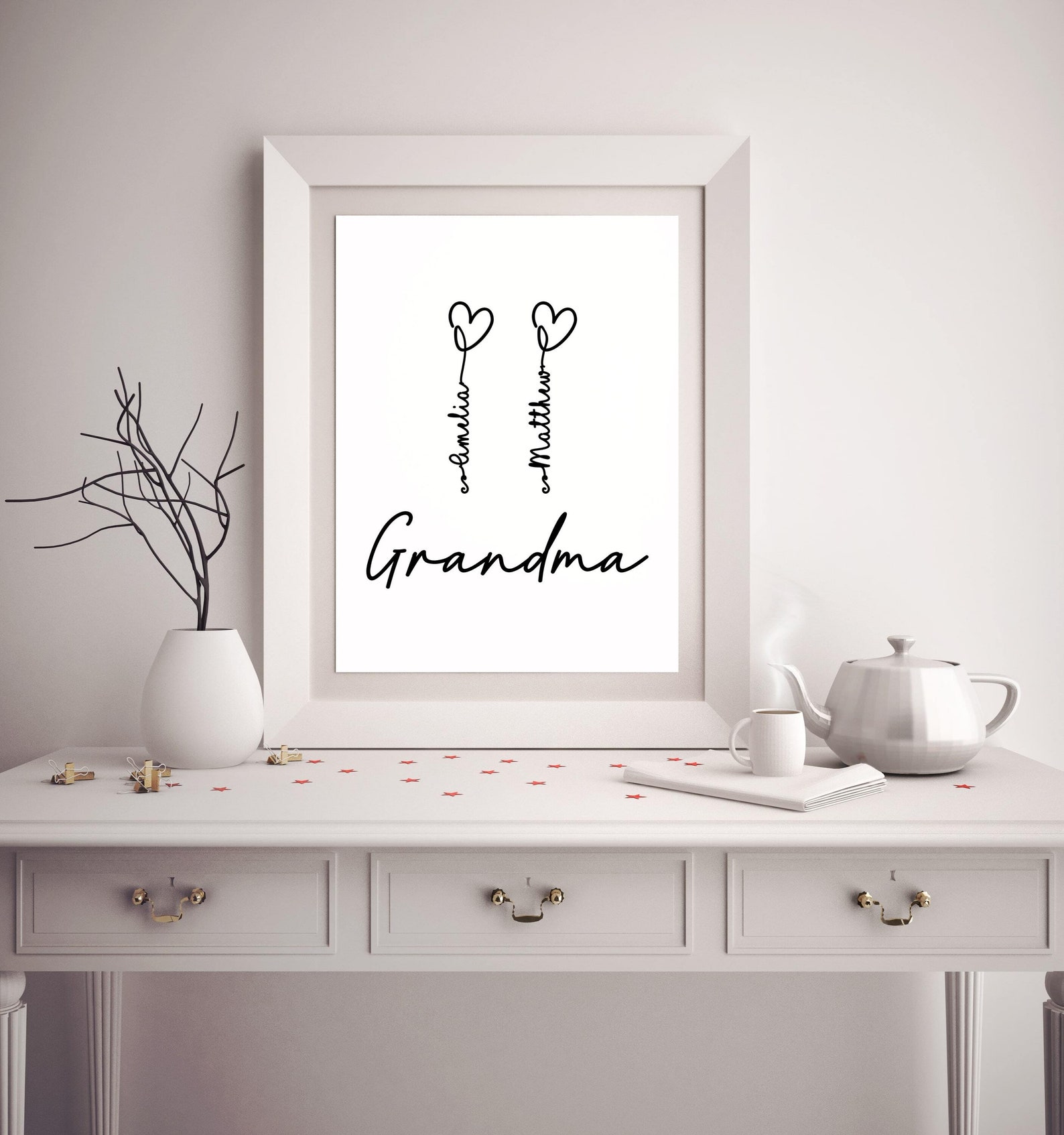Personalized Grandma Wall Poster Grandma From Grandkids Wall Etsy