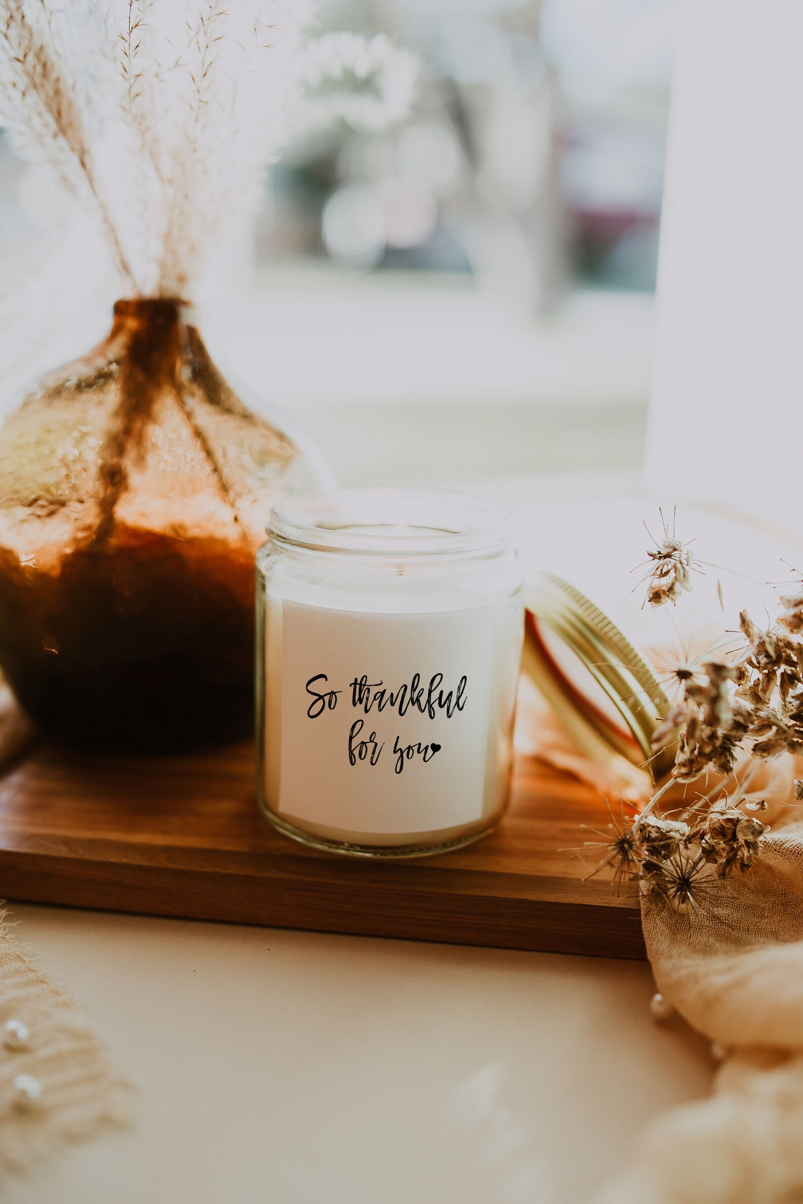 So Thankful For You Candles Thankful Candle Gift Best Friend Etsy
