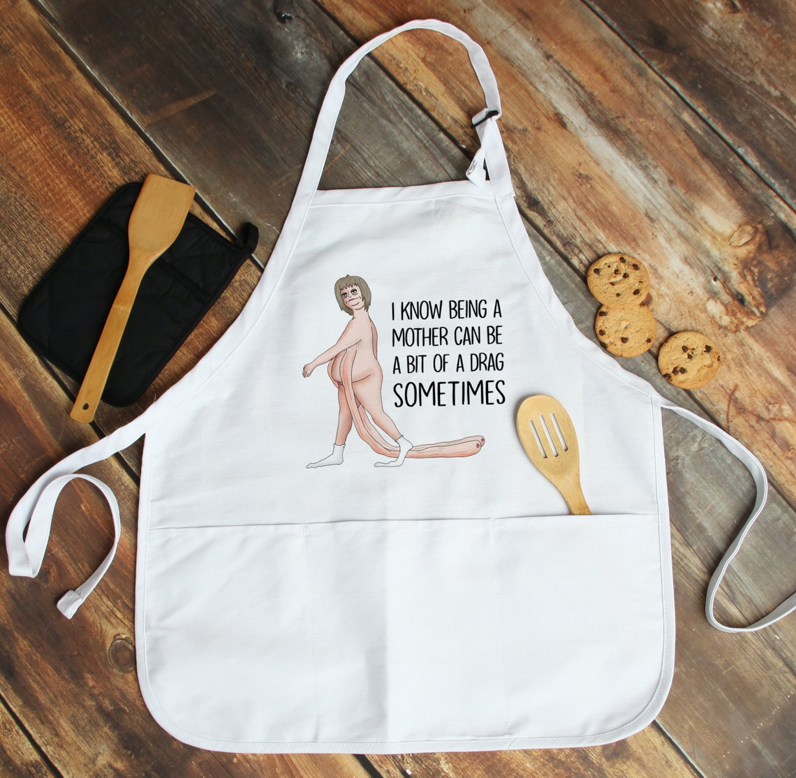 Funny For Mom Apron Mothers Day From Children Aprons Tired Etsy