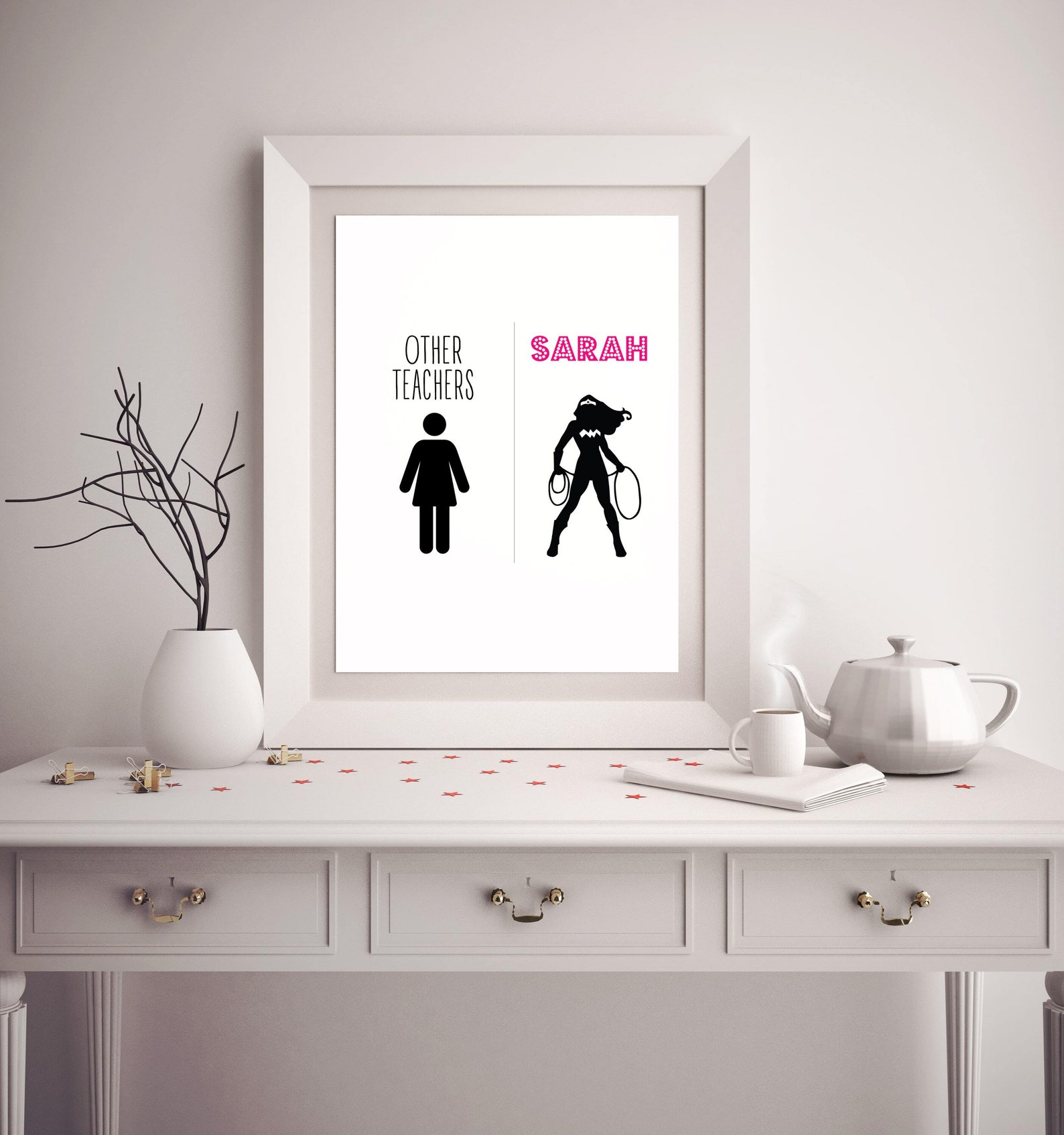 Personalized Teacher Wall Poster Funny Teacher Wall Decor | Etsy