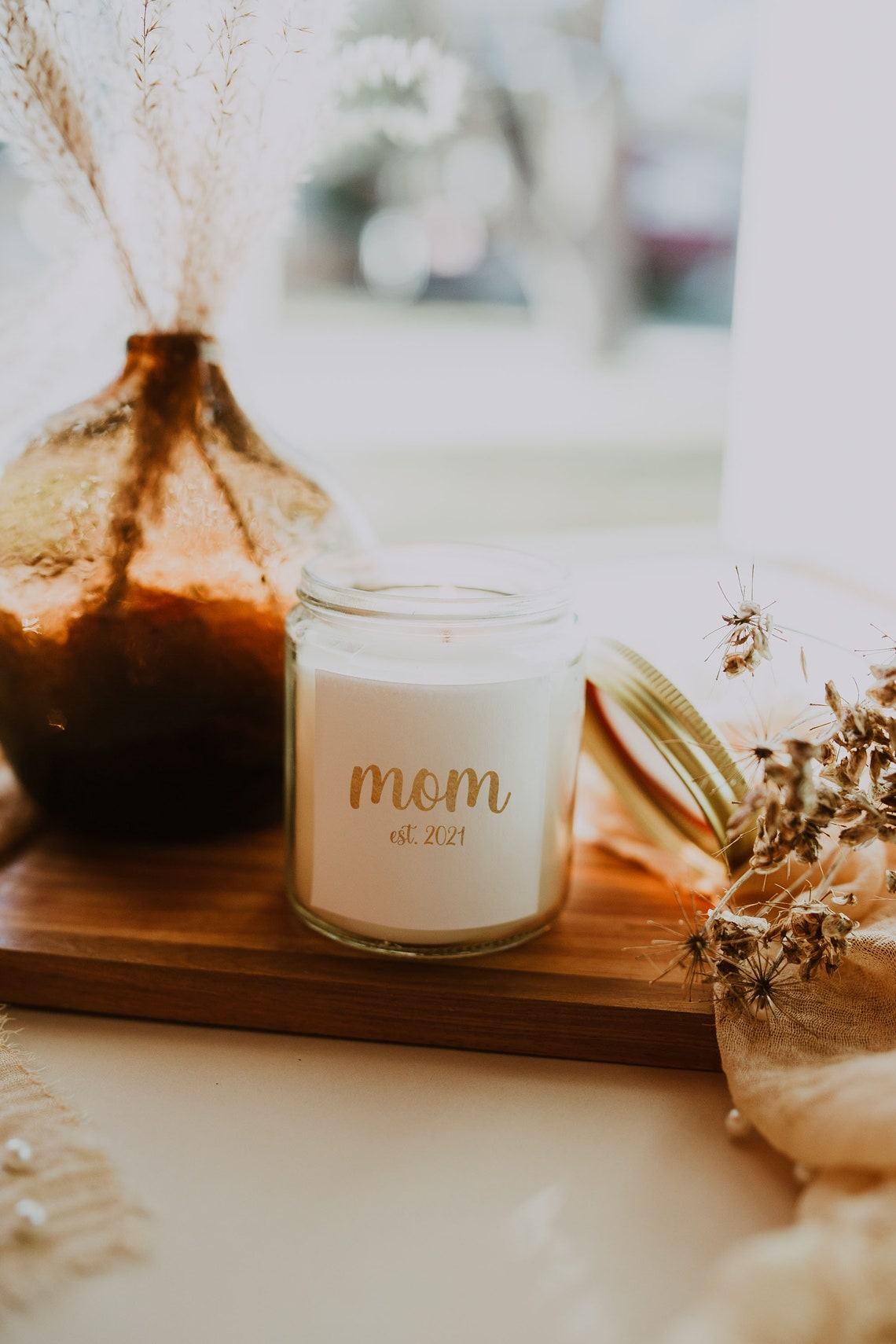 Personalized New Mom Candles Mom Est Candle Gift Mom Friend Etsy