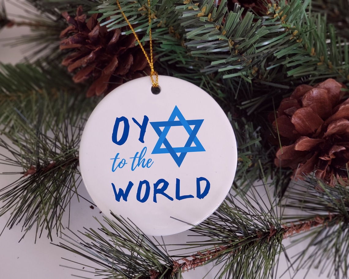 Hebrew Christmas Ornament Jewish Ceramic Ornament Hanukkah Etsy