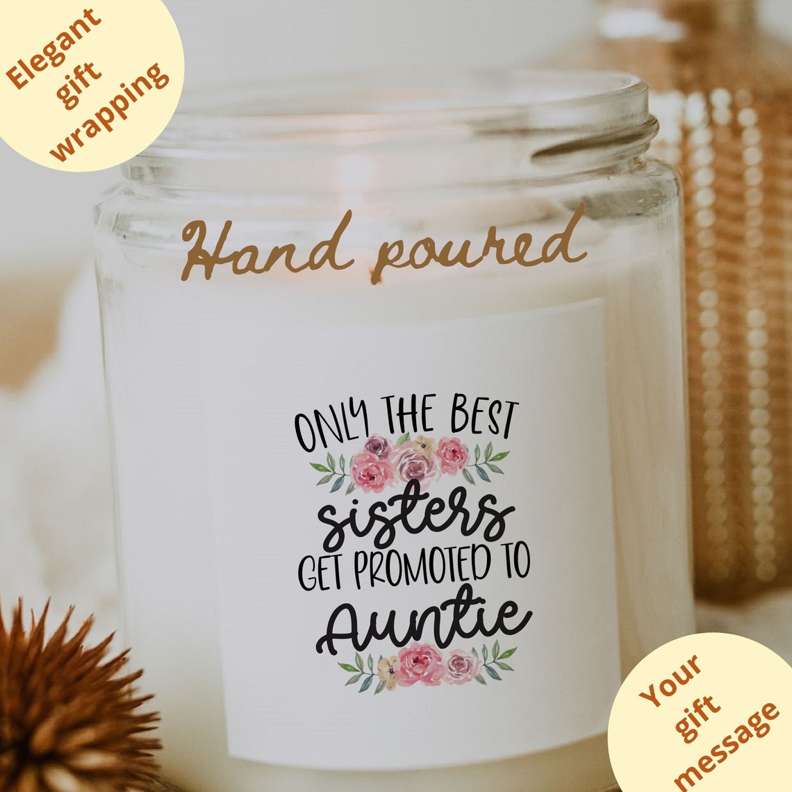 Aunt Pregnancy Announcement Candles New Aunt Candle Gift Etsy