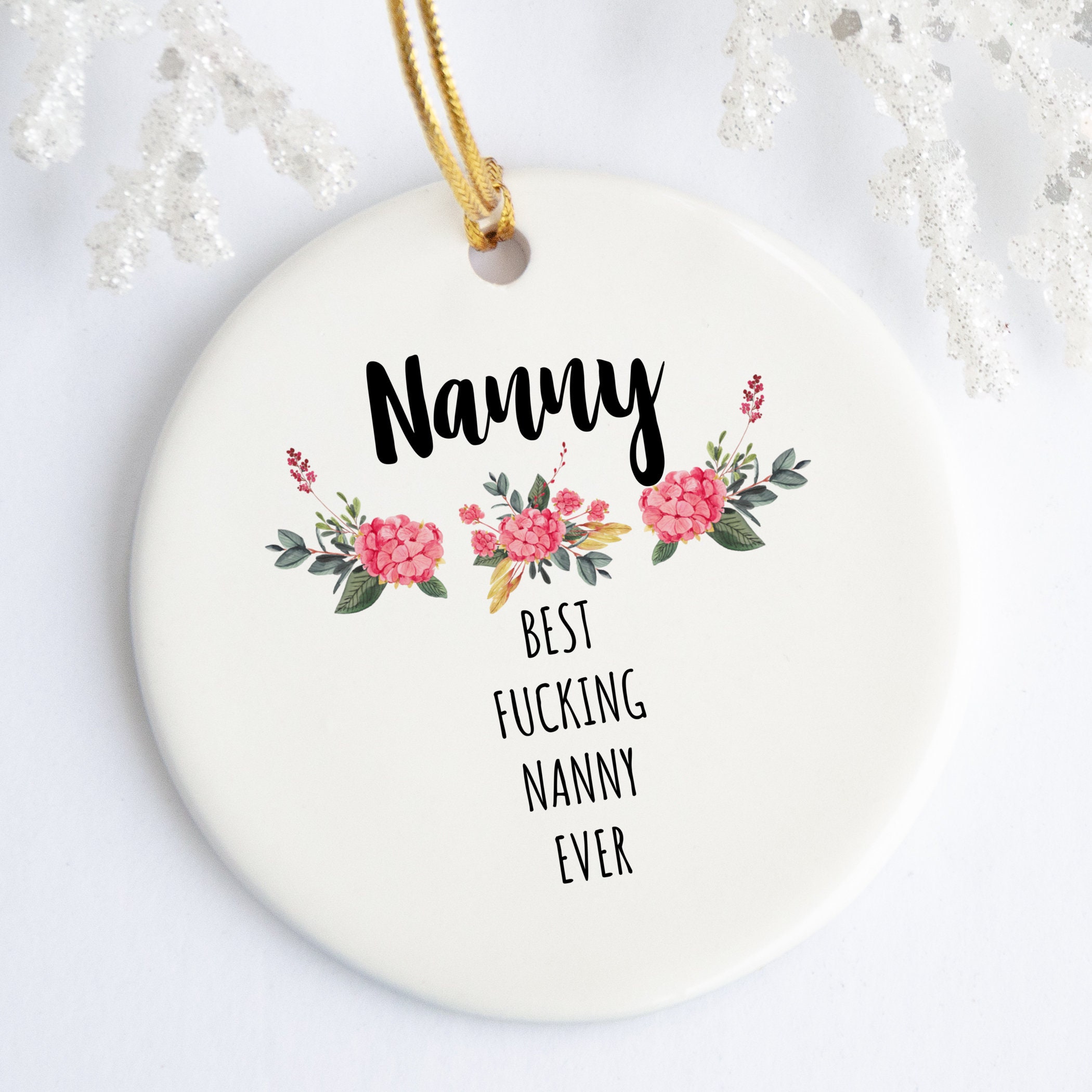 Nanny Christmas Ornament Best Nanny Gift Grandma Ceramic Etsy
