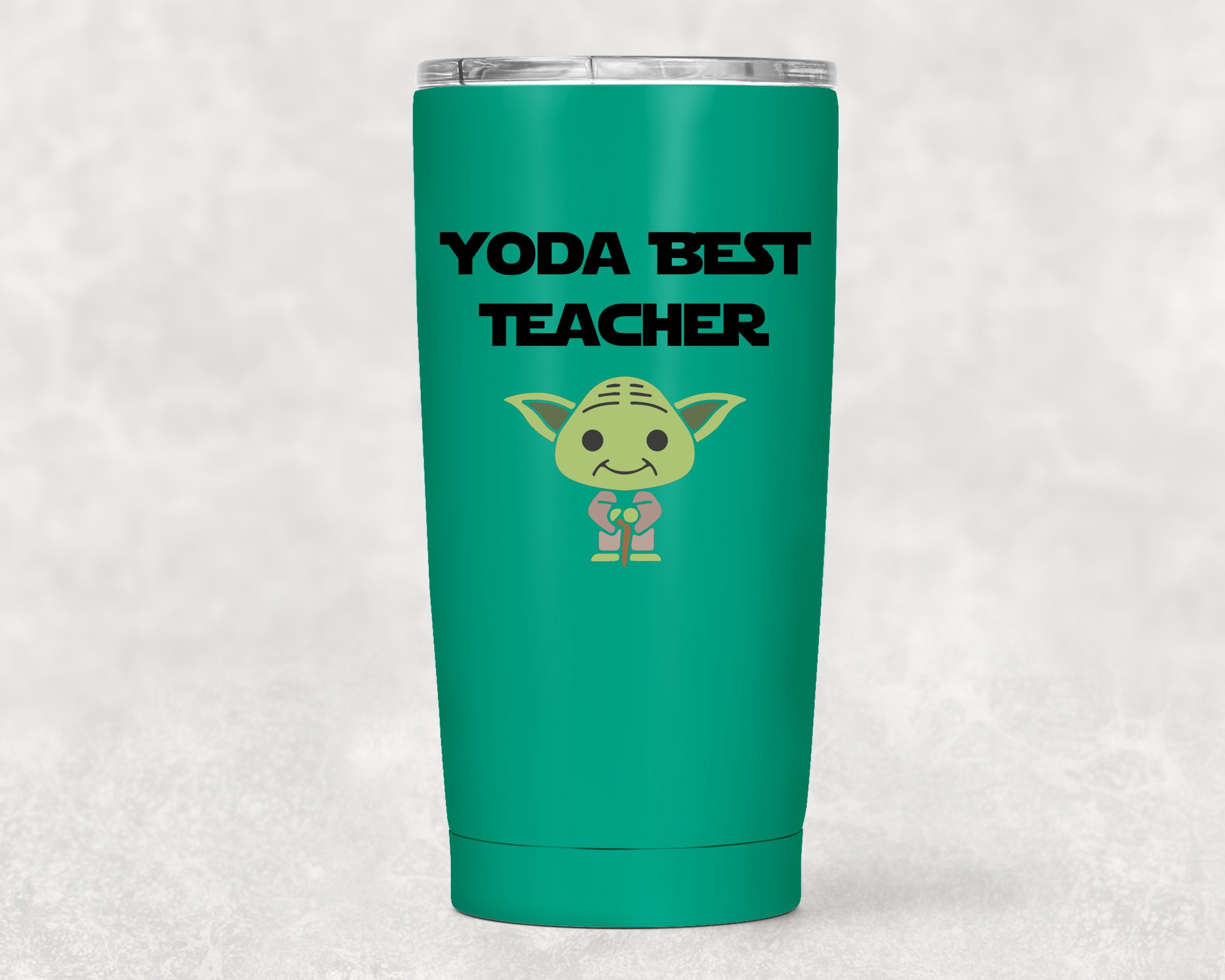 Yoda Best Teacher Tumbler Funny Teacher Travel Mug Teacher Etsy