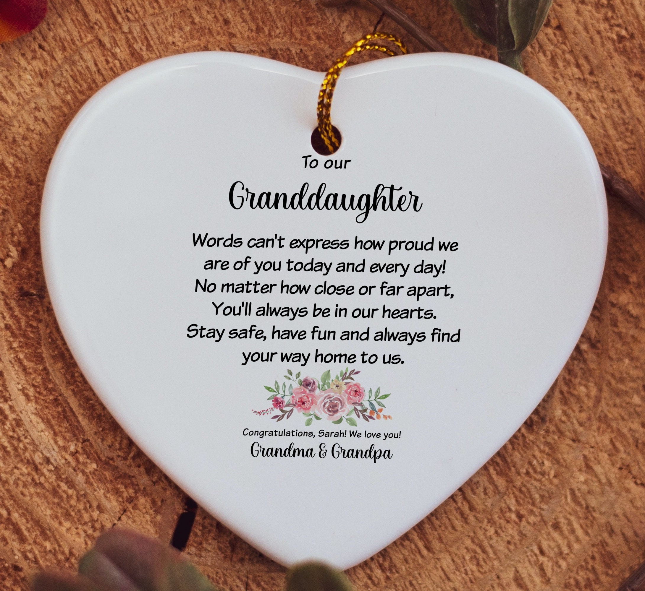 Personalized Graduation For Granddaughter Gift Grandparents Etsy