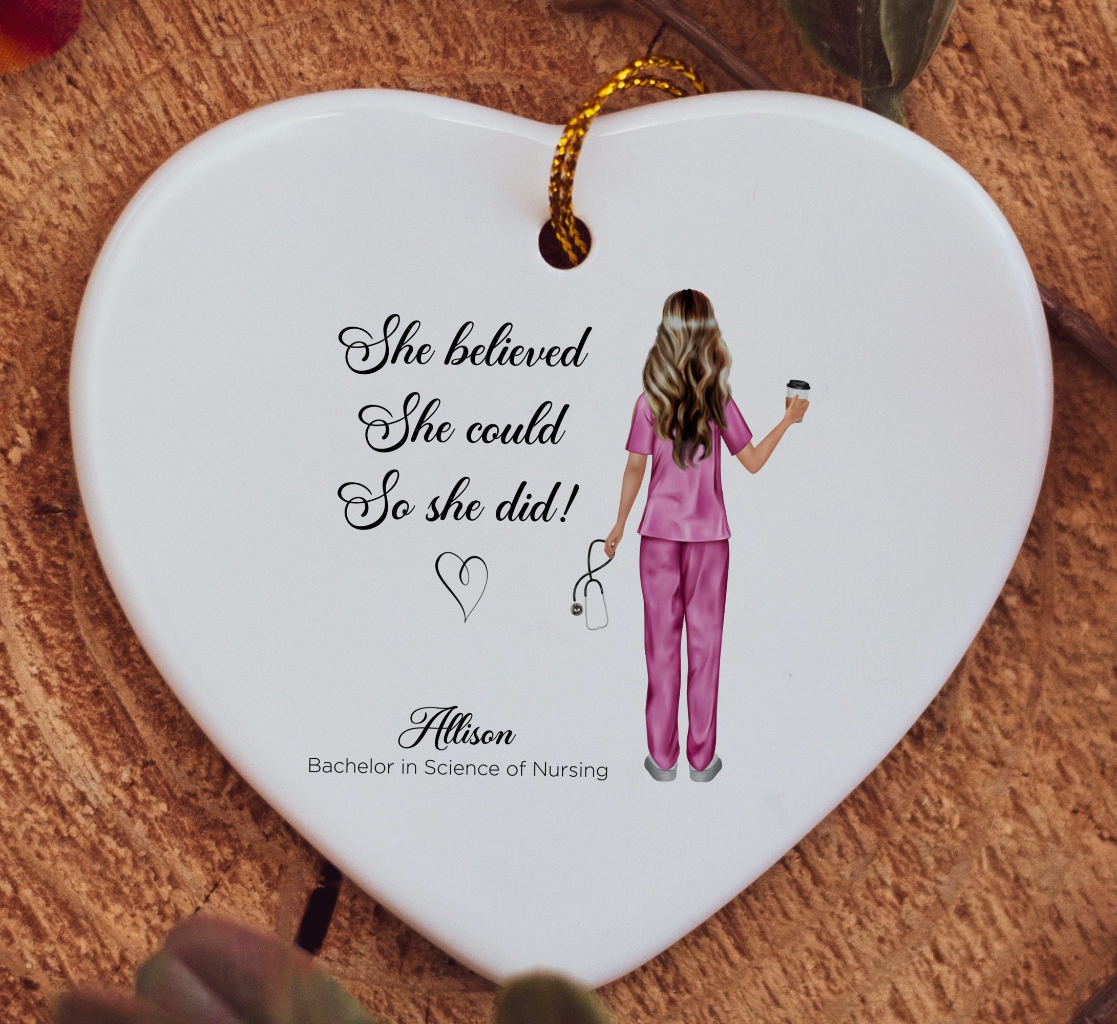 Personalized Bsn Graduation Gift Nursing School Ceramic Etsy