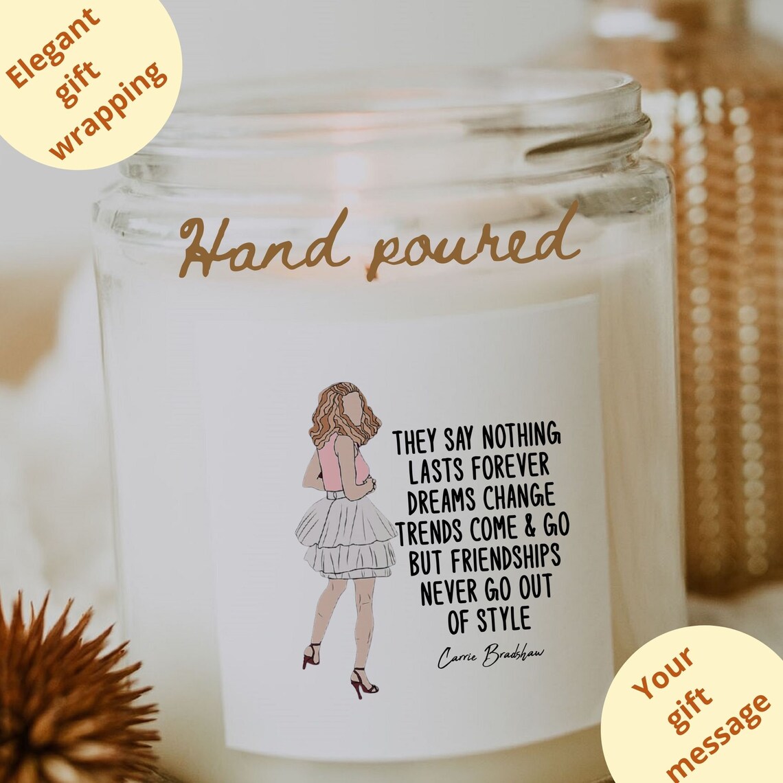 Funny Friendship Candles Best Friend Hand Poured Candles Etsy