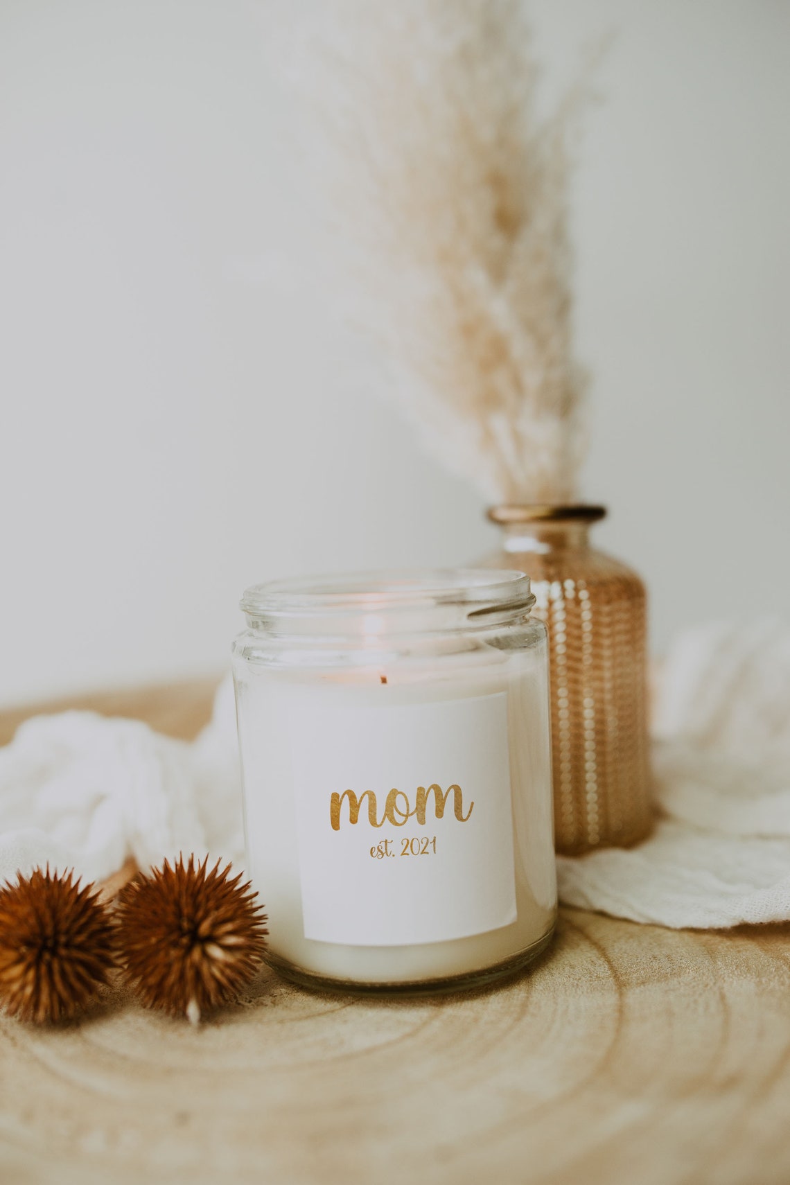 Personalized New Mom Candles Mom Est Candle Gift Mom Friend Etsy