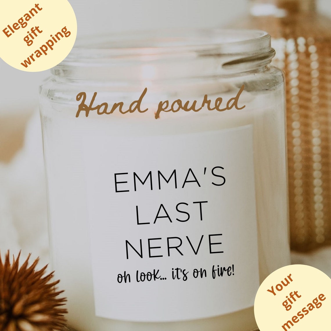 Personalized Name Funny Candles Oh Look It's On Fire Etsy