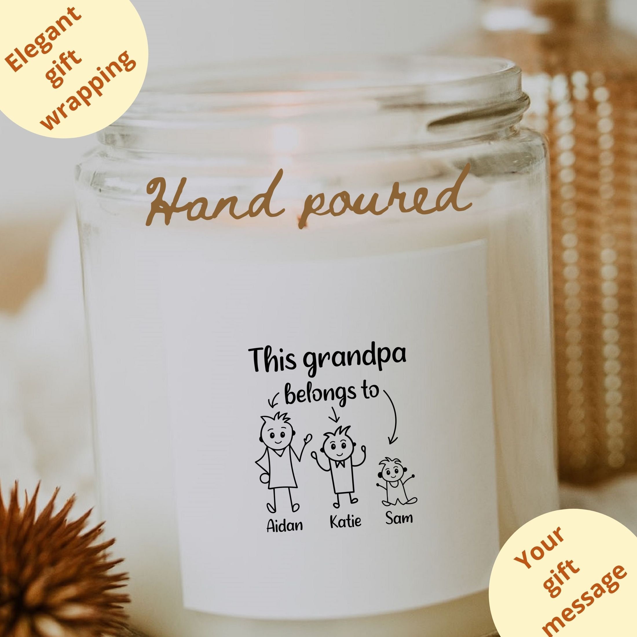 Personalized Grandpa Candles Grandpa Father's Day Candle Etsy