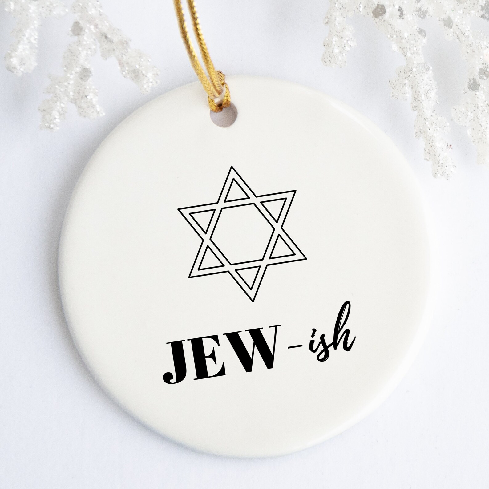 Hebrew Christmas Ornament Jewish Ceramic Ornament Hanukkah Etsy