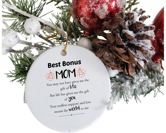 Ornaments Accents Bonus Mom Ornament Bonus Mom Christmas Gift Funny Gifts Christmas 2019 Gift For Step Mother Best Bonus Mom Ever Step Mom Gifts Home Living