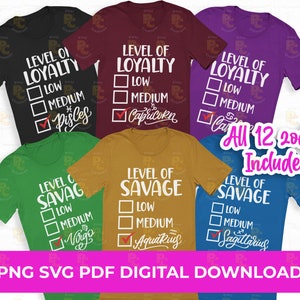 Ensemble SVG Signes du zodiaque | Zodiaque SVG | Niveau de svg | fichier svg cricut silhouette