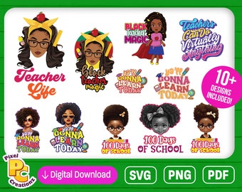 Teacher Graphics Back to School | 100 Days of School | Learn Today | Instant Download