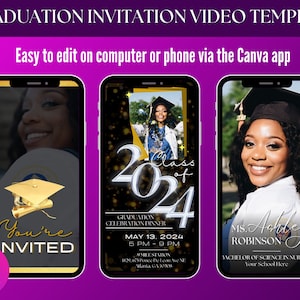 Graduation Invitation Video Template 01 | Canva Template | Size 1080x1920 pixels | Graduation Announcement High School College