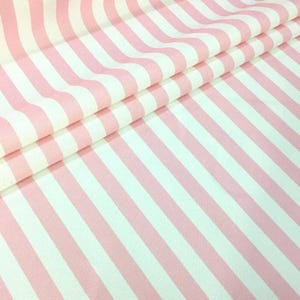 Pink & White Striped Upholstery Fabric: Geometric Decor, 100% Polyester