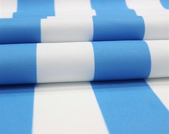 Blue Thick Striped Fabric by the Meter,Geometric Fabric Decor Furniture Chair Sofa Upholstery Fabric