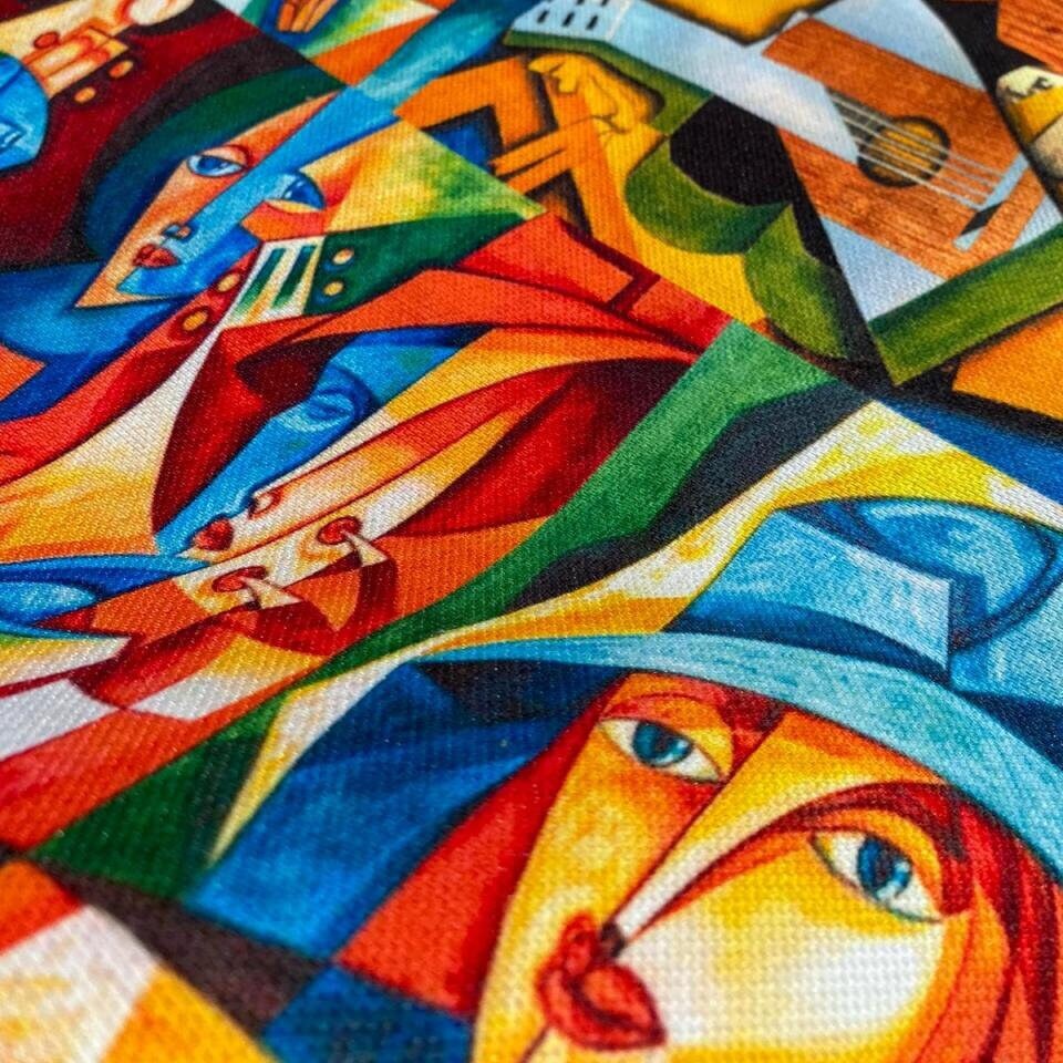 Cubist Art Fabric by Yard, Picasso Style Upholstery Material, Musical ...