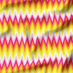 Yellow Pink Adjacent Chevron Fabric by the Meter, Geometric Fabric Decor Furniture Chair Sofa Upholstery Fabric