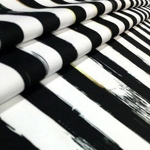 Black and White Antique Striped Fabric by the Meter,Geometric Fabric Decor Furniture Chair Sofa Upholstery Fabric