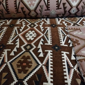 Turkish Kilim Upholstery Fabric,Carpet Fabric by the Meter,Decor Rug Tapestry Sofa Chair Upholstery Fabric