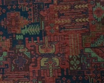 Terracotta High Quality Soft Chenille Turkish Kilim Upholstery Fabric by the Meter,Decor Rug Tapestry Sofa Chair Furniture Upholstery Fabric