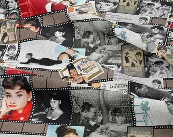 Audrey Hepburn Fabric: Old Hollywood Cinema Decor, Upholstery Material