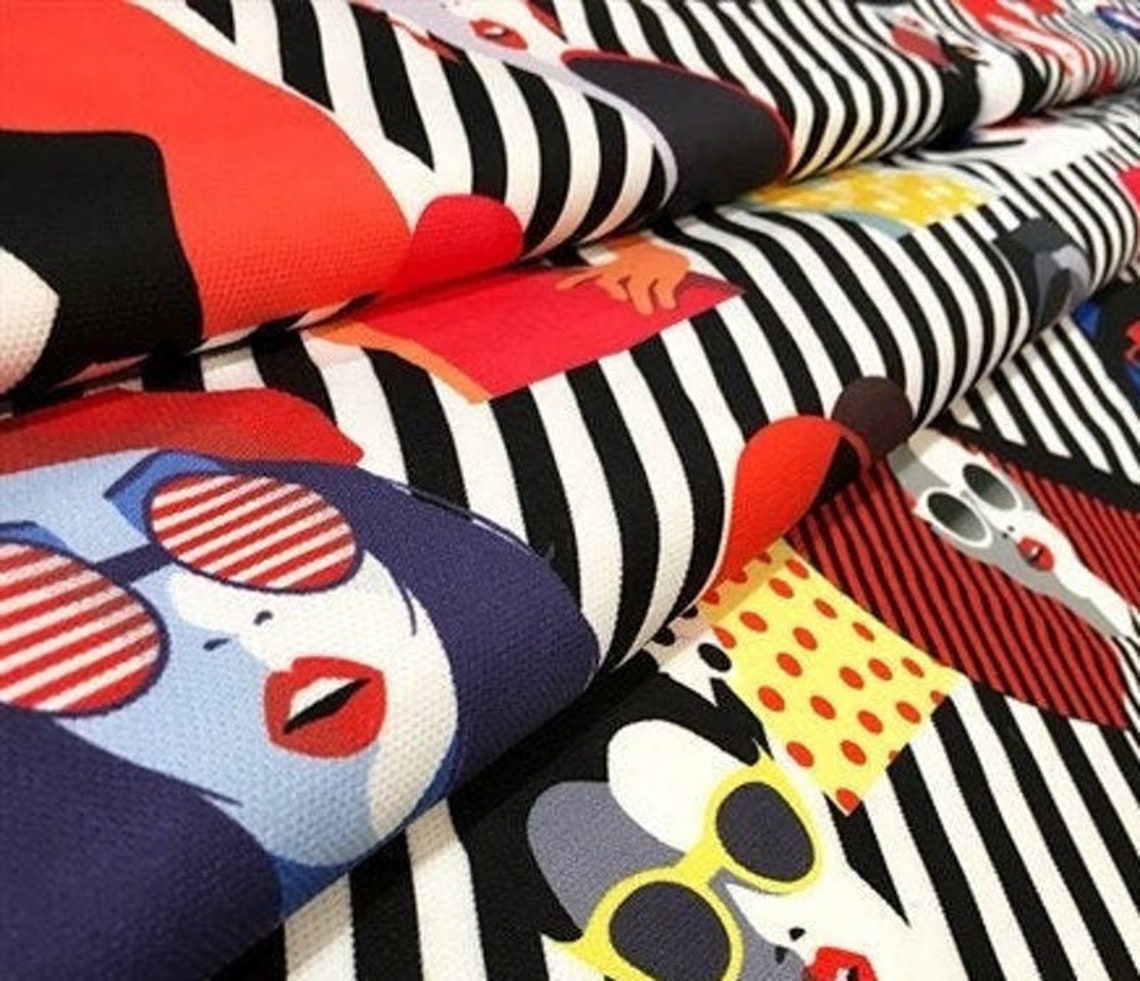 POP ART Women Print Fabric printed fabric Etsy
