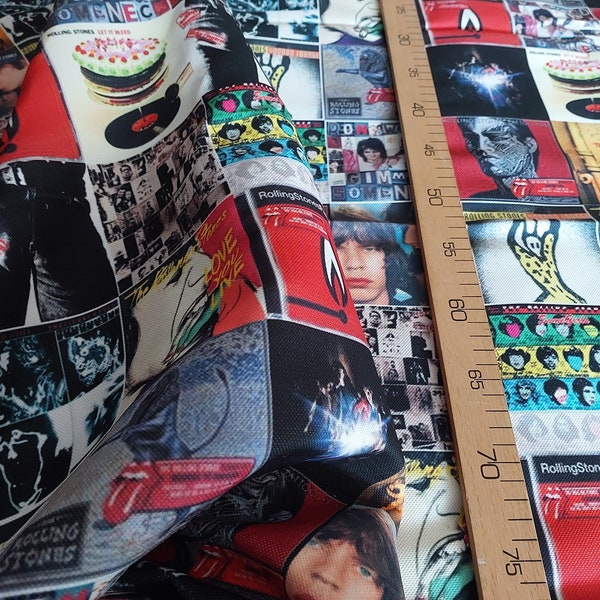 The Rolling Stones Album Covers Fabric by the Meter,Music,Rock Groups Home Decor Furniture Chair Sofa Upholstery Fabric