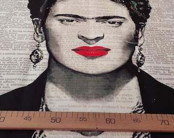 3 Pcs 45X45 cm / 2 Pcs 70X70 cm Mexican Girl on Newspaper Print Panel Fabric