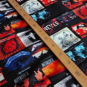 Metallica Album Covers Fabric by the Meter,Music,Rock Groups Home Decor Furniture Chair Sofa Upholstery Fabric