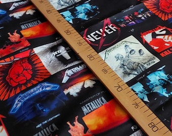 Metallica Album Covers Fabric by the Meter,Music,Rock Groups Home Decor Furniture Chair Sofa Upholstery Fabric