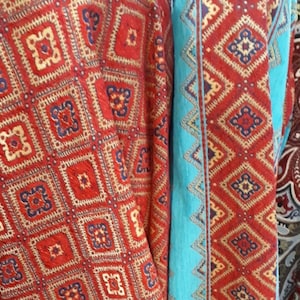 Turkish Kilim Upholstery Fabrics by the Meter,Tribal,Navajo ,BohoAztec Woven Chenille Fabric, Decor Rug Tapestry Sofa Chair Furniture Fabric