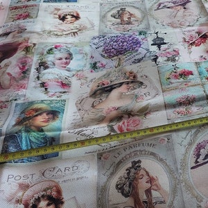 Musical Notes Fabric: Vintage French Style Upholstery Fabric by the Meter