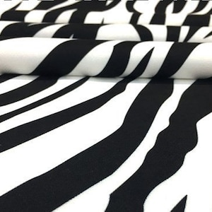 Black & White Zebra Pattern Fabric by the meter,Animal Pattern Decor Furniture Chair Sofa Upholstery Fabric