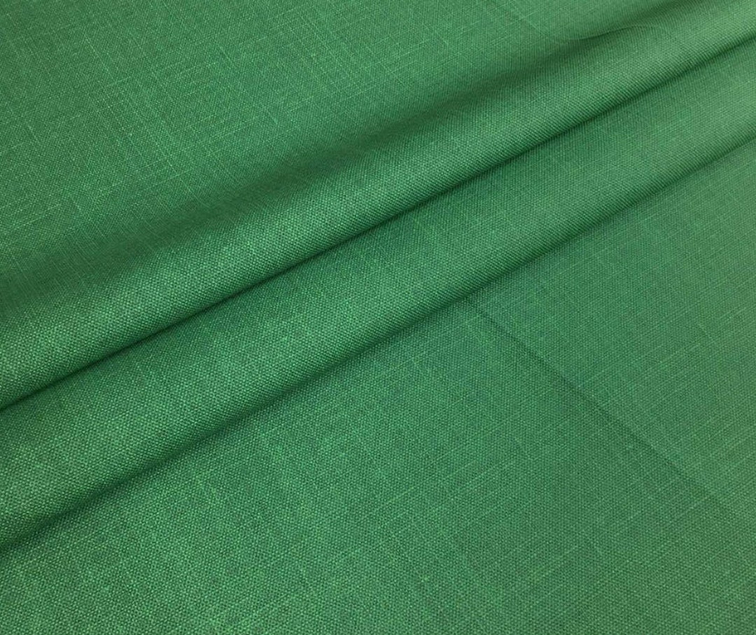 Linen Effected Crepe Green Plain Fabric by the Metersolid - Etsy