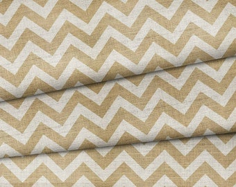 Burlap Effected Chevron Fabric by the Meter, Geometric Fabric Decor Furniture Chair Sofa Upholstery Fabric