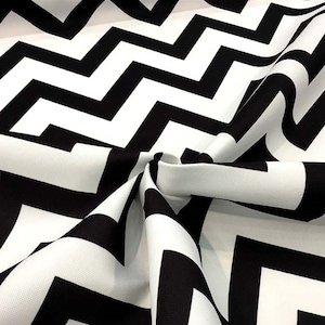 Black White Chevron Fabric by the Meter, Geometric Fabric Decor Furniture Chair Sofa Upholstery Fabric