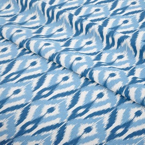 Blue Ikat Fabric by the Meter,Ikat Pattern Fabric Decor Furniture Chair Sofa Upholstery Fabric