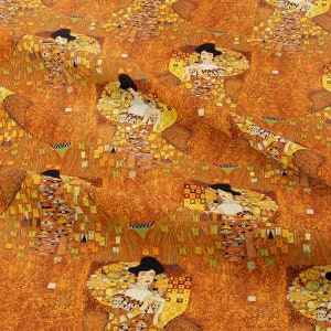 Gustav Klimt Woman Print Fabric by the Meter, Fabric Decor Furniture Chair Sofa Upholstery Fabric