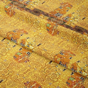 Gustav Klimt Pattern Fabric by the Meter, Fabric Decor Furniture Chair Sofa Upholstery Fabric